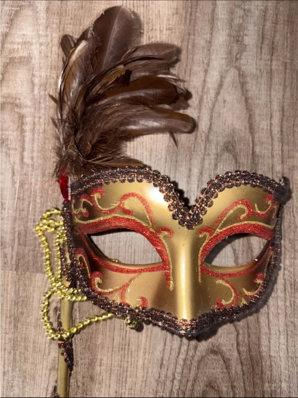 Women Costume Masquerade Party Masks With Stick For Wedding Ball Stick Mask